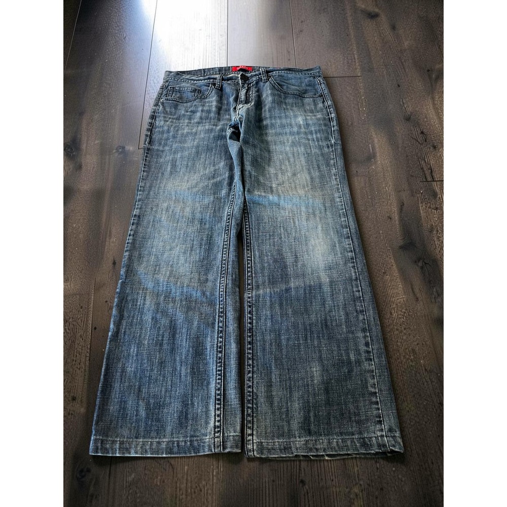 GUESS Rowland Jeans Mens 34x28 Relaxed Straight Baggy Blue Y2K Skater Denim